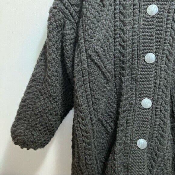 Chunky Knit Coatigan  with Pockets Handmade Cottagecore Grandmacore - Picture 7 of 16